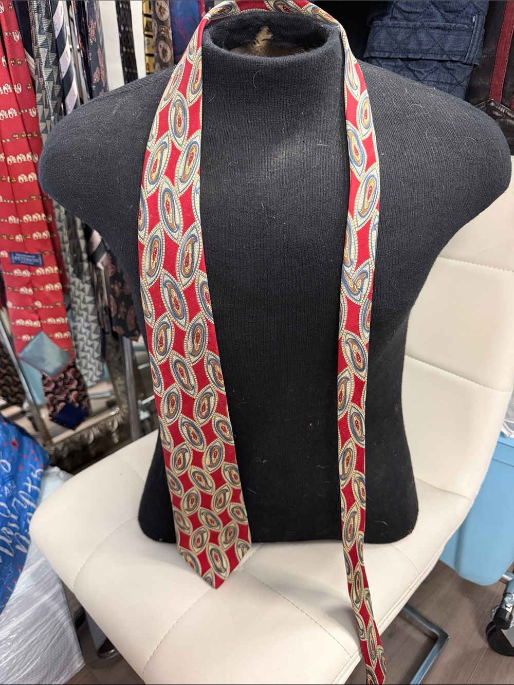 Silk Red Paisley Men's Tie - Silk